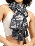 Ke Kanha Exports Scarf For Women Boho | Border Print Stylish | Stole For Women Breathable Summer Beach Wrap With Tassels | Multi