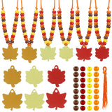 Huquary 24 Sets Maple Leaves Beaded Necklaces Crafts Kit Fall Party Favors Make Your Own Autumn Beaded Crafts Gifts DIY Autumn N