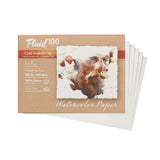 Fluid 100 Artist Watercolor Paper, 300 lb (640 GSM) 100% Cotton Cold Press for Watercolor Painting and Wet Media, 5 x 7 Pochette