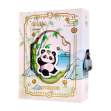 Sadruchi Cute Panda Theme Notebook With Metal Padlock & Box, Personal Diary With Hardcover For Girls & Boys, Best Birthday Retur