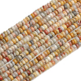 HAAMIIQII 2x4mm Natural Yellow Crazy Lace Agate Rondelle Spacer Beads 150Pcs Flat Disk Stone Semi Precious Gemstone Loose Beads