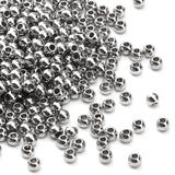 DADIFEN 304 Stainless Steel Round Beads 2.5mm 400pcs Spacer Beads for Jewelry DIY Making and Repairing