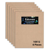 Eduway 10X12 Inch Mdf Board Wood Sheet For Mandala , Lippan, Resin Art & Craft, 4Mm Thick, Pack Of 8 - Premium Cardboard Materia