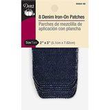 Dritz Denim, 2 x 3Inch, 8 Count, Dark Blue IronOn Patches