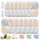 KTNAid 12 Pack Pet Fountain Filters for Catit PIXI Cat Drinking Fountain, Replacement Triple Action Water Filter with Ion-Exchan