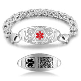 THELUCKYTAG Upgraded Medical Bracelets Men Women with QR Code Medical Alert ID Bracelets - Titanium Steel Wristband Fits Wrists