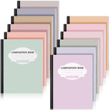 12 Pack College Ruled Composition Notebook 93/4inch x 71/2inch, Bright Colors