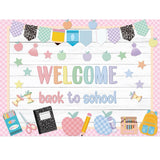 Mooliwe 94 Pcs Composition Notebook Classroom Decor Welcome Back to School Bulletin Board Set Checkered Classroom Decor Pencil A