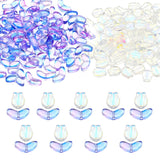 PATIKIL Tulip Flower Crystal Glass Beads, 200 Pack Texture Flower Bead Handcrafted Glass Spacer Bead for Jewelry Making Bracelet