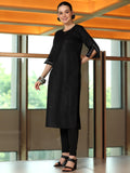 Libas Women'S Silk Regular Kurta (29280_Black Black Xl
