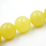 Malahill Gemstone Beads for Jewelry Making, Sold per Bag 5 Strands Inside, Lemon Jade 8mm