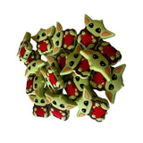 Yo da Focal Beads Silicone Wars | 12 pk Bulk Wholesale for Freshie String Hangers Beadable Pen Green Star Character with Heart B