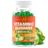 Vitamin C Gummies 1000mg for Adults & Kids - Maximum Strength Chewable Immune Support, Collagen Support - Sour Green Apple Flavo