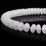 RUBYCA Natural AAA Grade Quartz Crystal Clear Rondelle Crackle Beads Jewelry Making (1 Strand, 6mm)