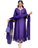 Anni Designer Women'S Rayon Blend Anarkali Embroidered Kurta With Pant & Dupatta (Ranibai Blue_Xl_Blue_X-Large),Blue,XL
