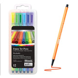 BAZIC 17037 12 Color Washable Fiber Tip Pen