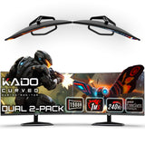 Kado 27 Class Dual Gaming Monitor Setup - 2-Pack 27 Curved 1500R 240Hz 1ms 1920x1080 Computer Monitor, Parallel Gaming AMD FreeS