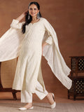Libas Women'S Pure Cotton Kurta Set (491150R Off White Xs