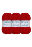 Estako Velvet (3- Skeins Pack) Chenille Blanket amigurumi Yarn for Crocheting and Knitting Super Bulky 3x100 gr (3x132 yds) (151