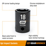 Gearwrench 84935 1/2-Inch Drive Impact Socket Set Deep Metric, 29-Piece