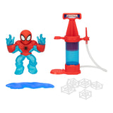Heroes of Goo Jit Zu Marvel Hero Creator Spider-Man with 3 Unique Goo Fillings, Mix, Fill & Create Your Own Stretchy Spider-Man