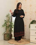 Gosriki Women'S Rayon Viscose Straight Printed Kurta With Pant (Ramkund Black-Vks01-Gs_L_Black_Large),Black,,B0DX26PRB6