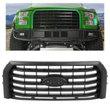 HECASA Front Bumper Grille Compatible with 2015-2017 Ford F150 F-150 Truck Replacement for FL3Z8200VPTM FO1200581C Upper Hood Gr