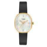 Timex Analog Watch For Women With White Square Dial & Black Leather Strap Band Water Resistant Women'S Wrist Watches - Twel20500