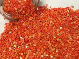 The Design Cart 4 mm Dark Orange Rainbow Circular Plastic Sequins Sitara for Embroidery, Embellishing Handbags, Apparels, Art Cr