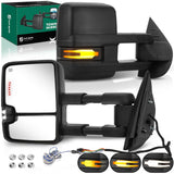 YHTAUTO Towing Mirrors for 07-14 Silverado Sierra, Tahoe, Yukon(XL), Suburban, Avalanche, Power Adjusted Heated, Arrow & Turn Si