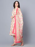 Idalia Womens Ethnic Wear Multicolor Printed Cotton Kurta Set For Women Fashion Multicolour L