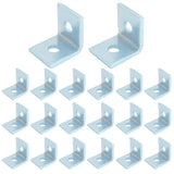 QWORK 20 Pack 2 Hole L-Shaped Connector Bracket - Compatible with All 1-5/8 Strut Channels, 1/2 Bolt, 90 Degree Angle
