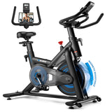 Wenoker Stationary Exercise Bike for Home Gym - Bluetooth App Compatible Indoor Cycling Bike with Silent Belt Drive, 350LB Capac