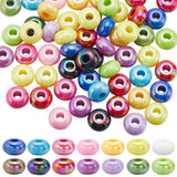SUNNYCLUE 1 Box 100Pcs 10 Colors Flat Round Acrylic Beads Abacus Beads Large Hole Acrylic Bulk Oblate Colorful Separated 14mm Le