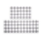 FRESHMINT Modern Farmhouse Plaid 2 Piece Set Kitchen Mats for Floor Anti Fatigue Waterproof & Non-Skid Kitchen Rugs Cushioned Ki