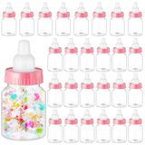 Tessco 72 Pcs 3.5 Inch Baby Bottle Shower Favor Mini Plastic Candy Bottle Clear Plastic Baby Bottles for Baby Shower Mini Baby B