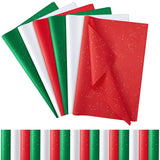 Qilery 500 Sheets Christmas Glitter Red Green White Tissue Paper Bulk 15 x 20 Inch Wrapping Paper for Gift Bags Acid Free Tissue