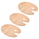 PATIKIL 12 x 16 Paint Tray Palette, 3 Pack Painting Pallet Holder with Thumb Hole Oval, Wood Color