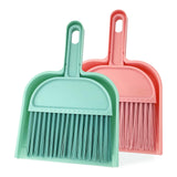 ZUFECY Mini Broom and Dustpan Set, Small Handheld Brush for Car Keyboard Desk Cleaning, Compact Sweeper for Chinchilla Hamster B