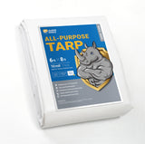 GUARD SHIELD Heavy Duty Tarp 6x8 Feet White Multi Purpose Thick Waterproof Poly Tarp Cover 10mil