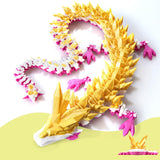 24 Large 3D Printed Dragon,Flexible Articulated Crystal Dragon Fidget Toy,Cool Big Dragons Toy,Huge 3D Printed Dragons Gift for