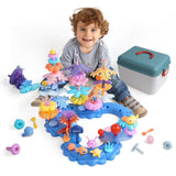 Wulumu 96PCS Ocean Adventures DIY Building Stacking Toys Set,Educational STEM Toy Gift for Kids with Organiser Box,Fun Cognitive