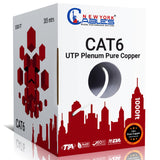 NewYork Cables | CAT6 Plenum Cable 1000ft White | 100% Solid Bare Copper, UTP, 550MHz, 23AWG, 4Pair 10GB Ethernet Cable, Most Ce