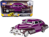 1948 Chevy Aerosedan Fleetside Lowrider Purple Metallic and Dark Purple Metallic Two-Tone Get Low Series 1/24 Diecast Model Car