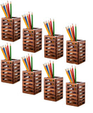 Craft Expertise Handmade Wooden Pen Stand Pen Holder For Office Study table Pack Of 8