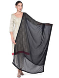 Dupatta Bazaar WomenS Black Pure Chiffon Dupatta With Lace
