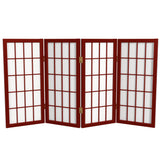 2 ft. Short Desktop Window Pane Shoji Screen - Rosewood - 4 Panels