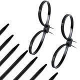 Boao 20 Pcs 13.5 x 0.5 Inch Zip Ties Cable Disposable Heavy Duty Tie Double Flex Plastic Nylon Tie Restraints (Black)