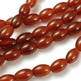 Fashewelry 30pcs Natural Carnelian Gemstone Beads Smooth Oval Healing Crystal Loose Stone Beads 12x8mm for Jewelry Necklace Brac