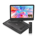 KPKUE 15.6 FHD Portable DVD Player with 13.3 Swivel Screen, 1920 * 1080P Car Player for Kids, 4 Hours Rechargeable Battery Suppo